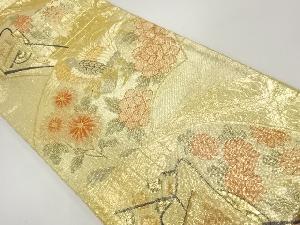 佐賀錦地紙に花鳥模様織出し袋帯